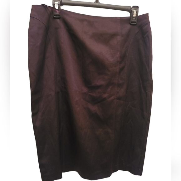 NWT Le Chateau Brown Zip Up Office Wear Pencil Suit‎ Skirt  Size 13/14 - Picture 1 of 5